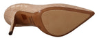 Beige Leather Bellucci Heels Pumps Shoes