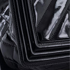 Boy Flap Bag Chevron Patent New Medium