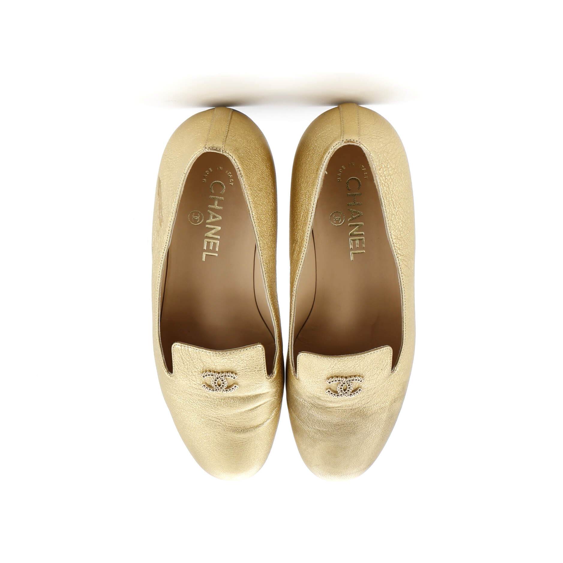 Women's CC Mocassin Loafers Leather with Metal