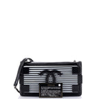 Boy Brick Flap Bag Striped Patent and Plexiglass Horizontal