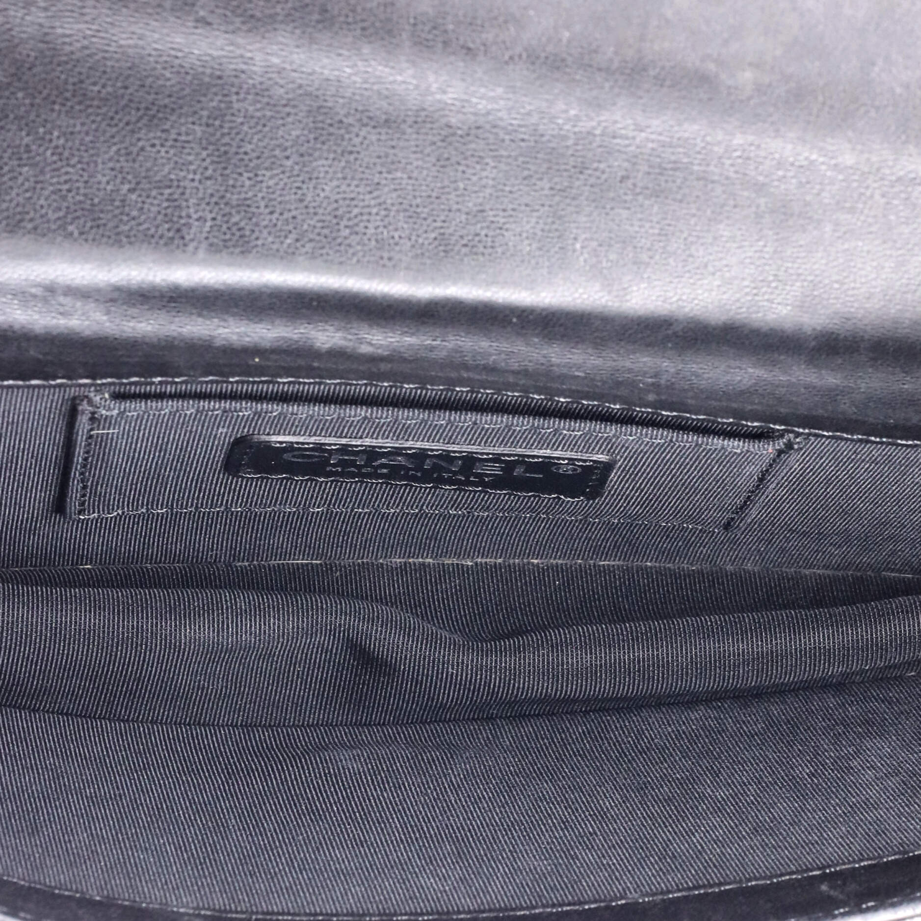 Boy Brick Flap Bag Striped Patent and Plexiglass Horizontal