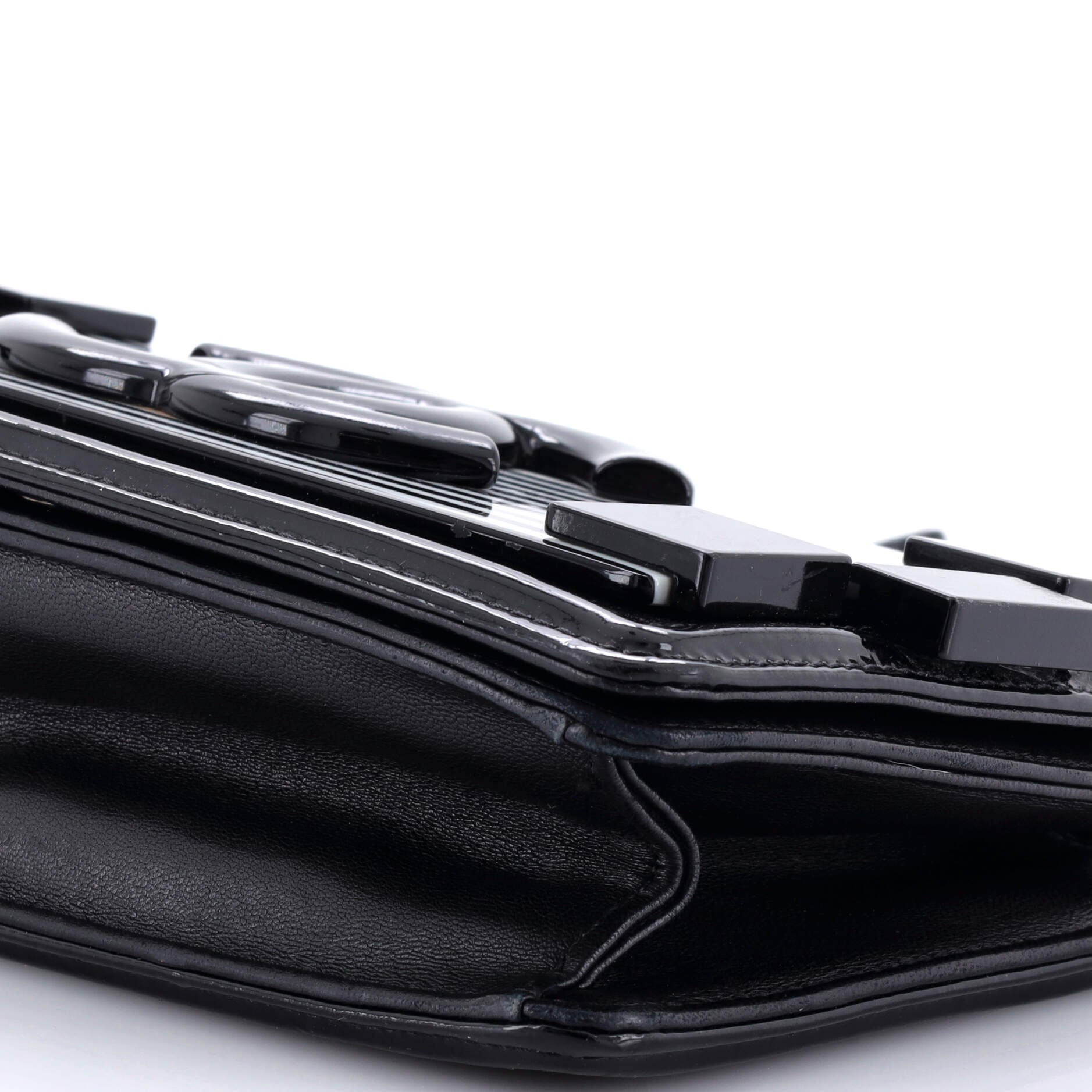 Boy Brick Flap Bag Striped Patent and Plexiglass Horizontal