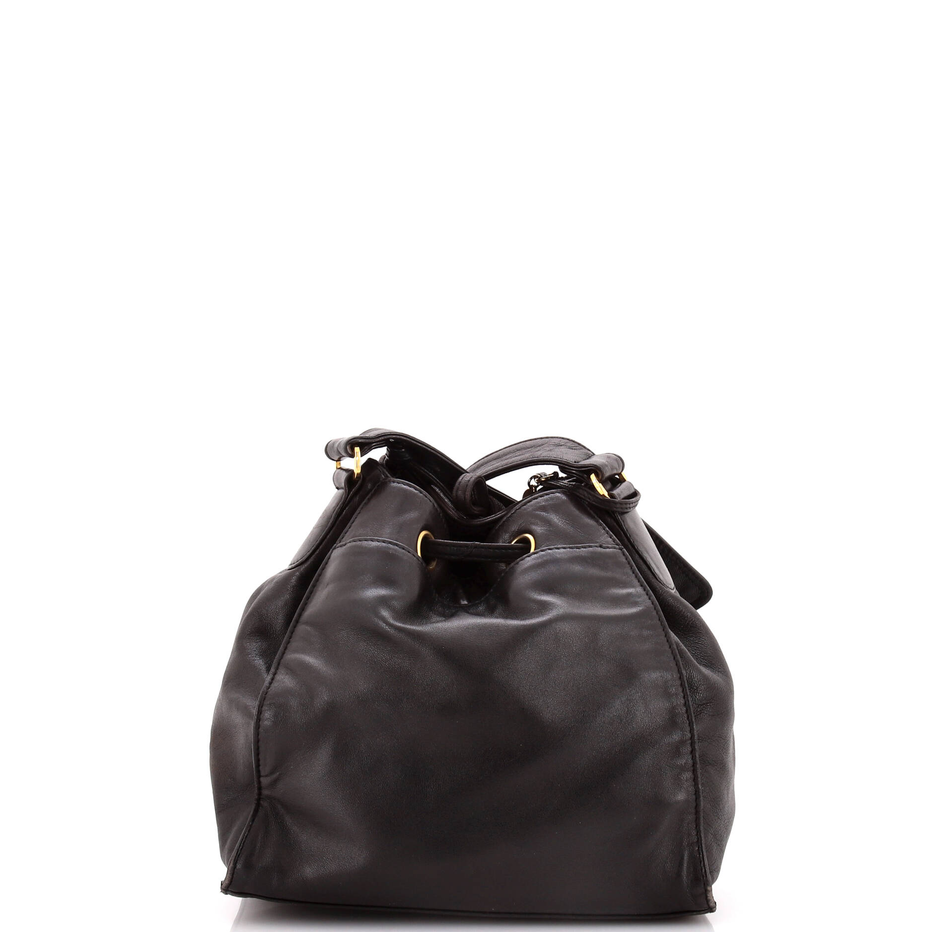 Vintage CC Drawstring Bucket Bag Caviar Small