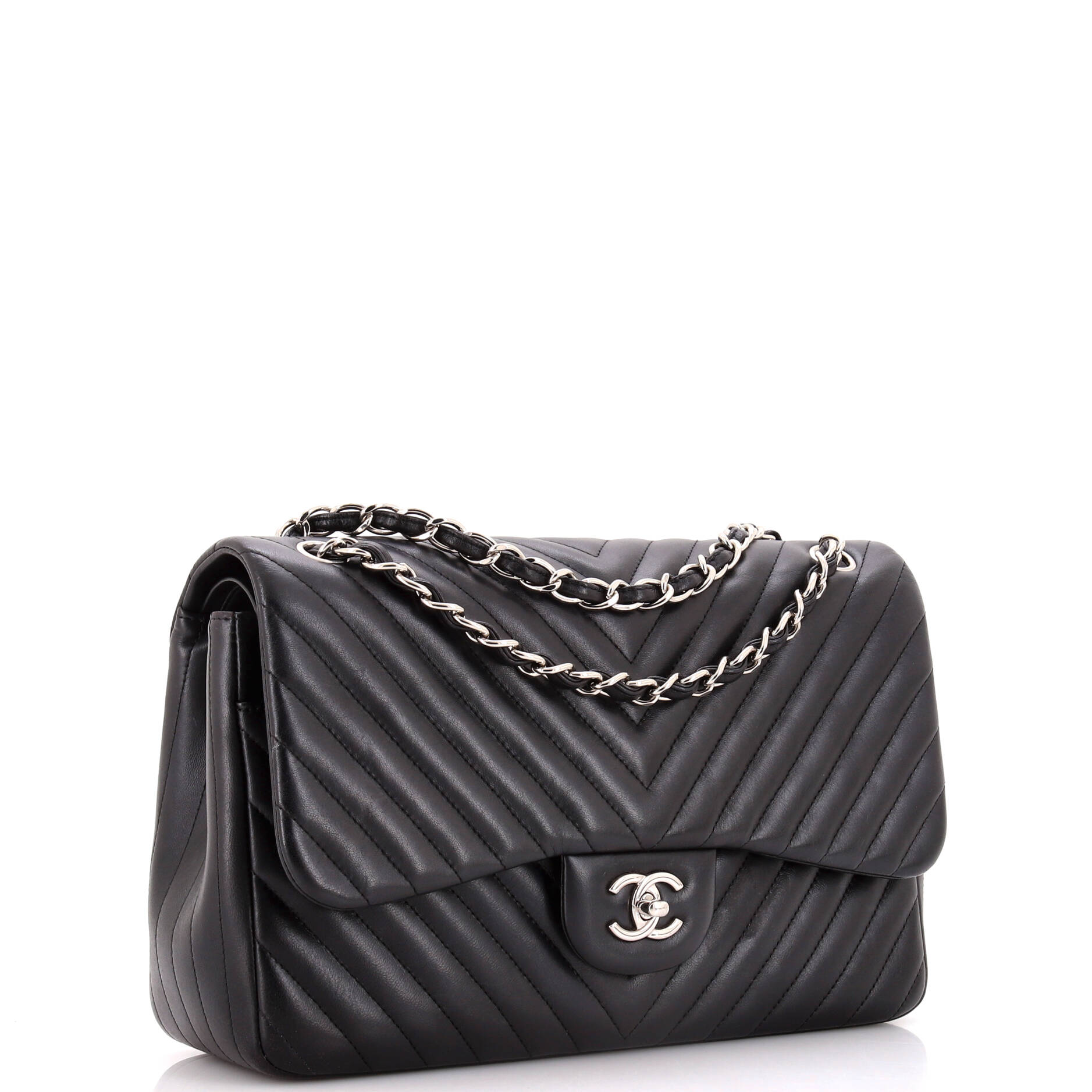Classic Double Flap Bag Chevron Lambskin Jumbo