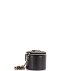 CC Round Vanity Case with Chain Quilted Lambskin Mini