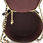 CC Round Vanity Case with Chain Quilted Lambskin Mini