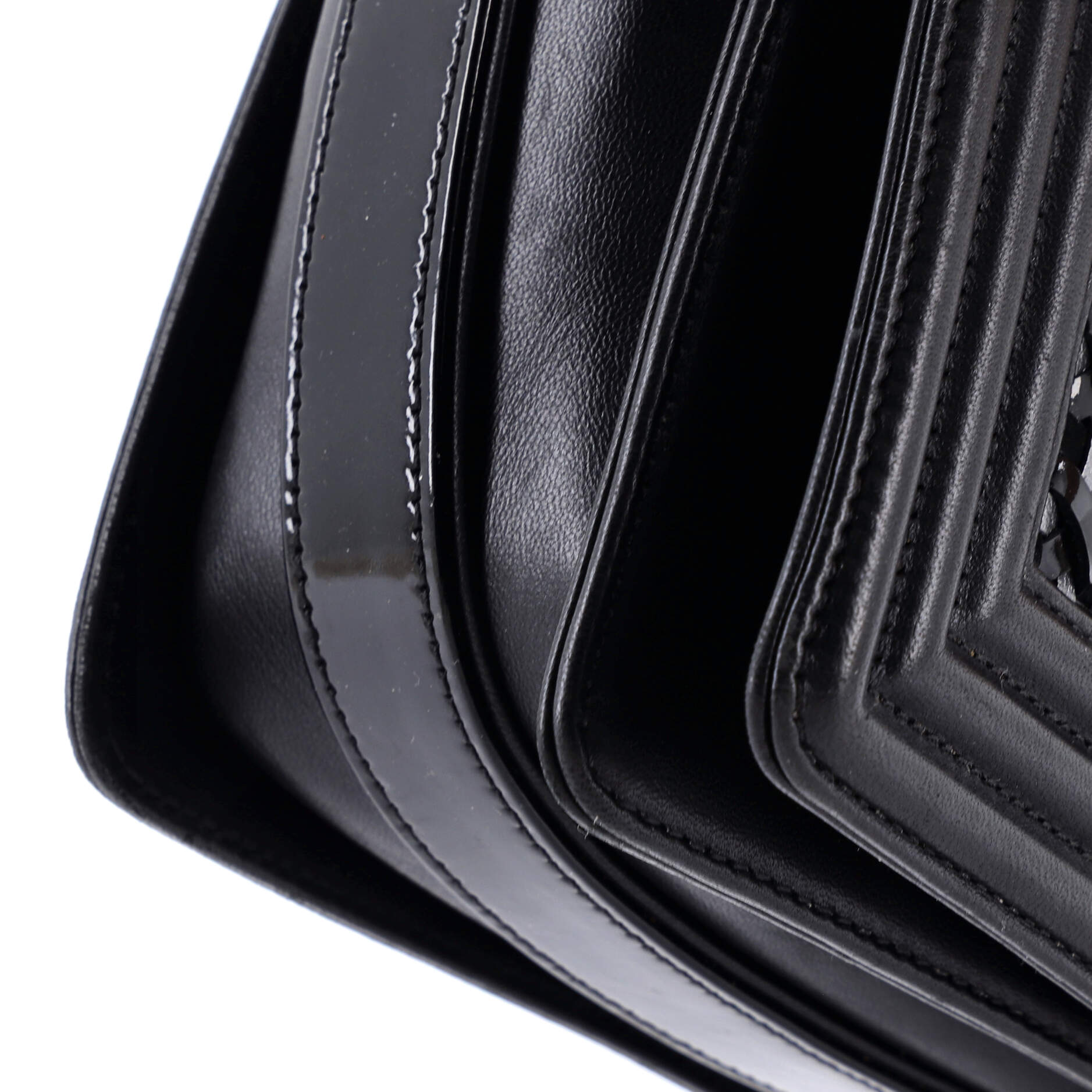 Boy Flap Bag Braided Patent and Calfskin Old Medium