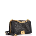 By The Sea Boy Flap Bag Chevron Embroidered Calfskin Old Medium