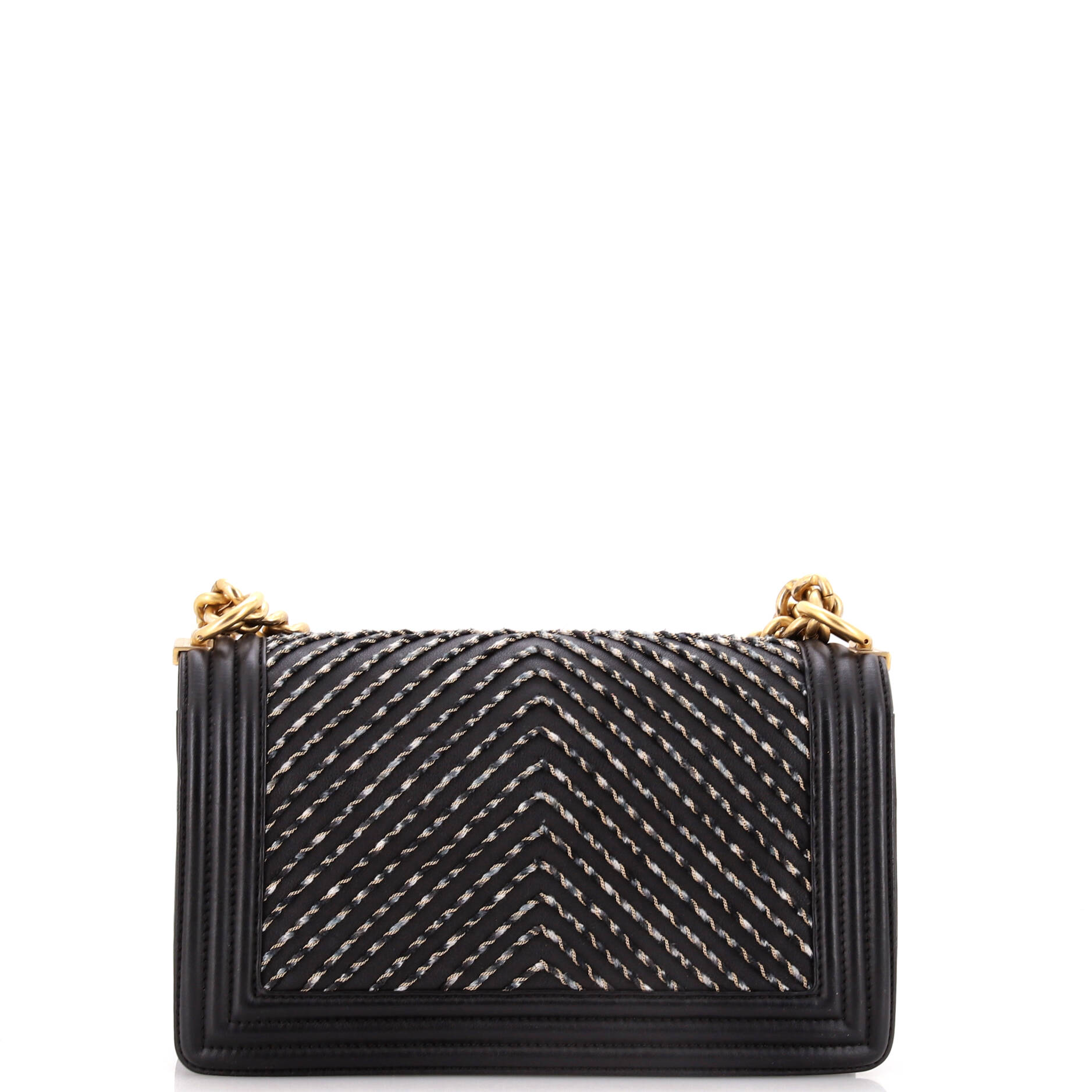 By The Sea Boy Flap Bag Chevron Embroidered Calfskin Old Medium