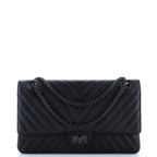 So Black Reissue 2.55 Flap Bag Chevron Sheepskin 226
