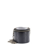 CC Round Vanity Case with Chain Quilted Lambskin Mini