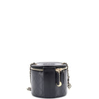 CC Round Vanity Case with Chain Quilted Lambskin Mini