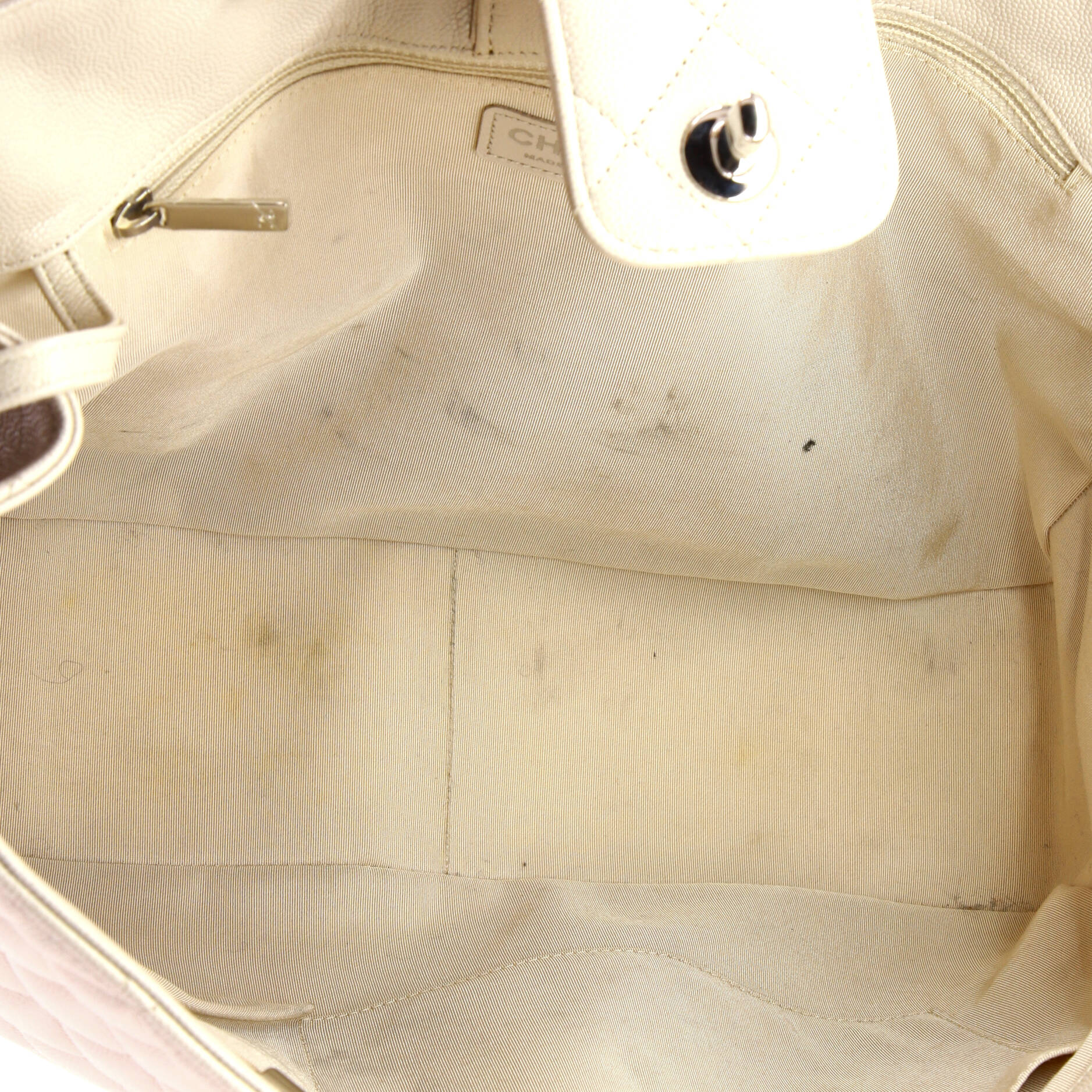 Classic CC Shopping Tote Quilted Caviar Large