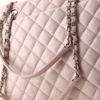 Classic CC Shopping Tote Quilted Caviar Large