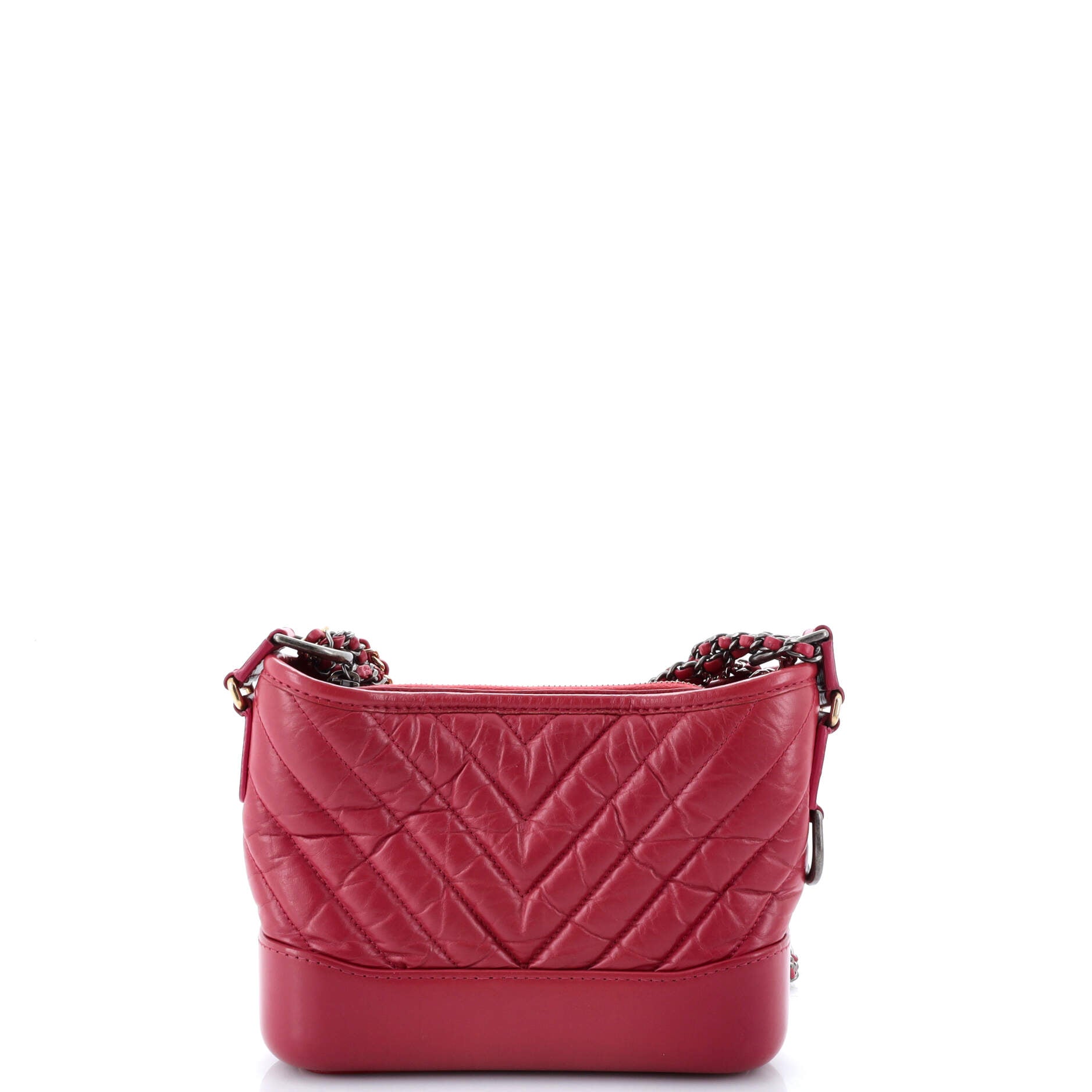 Gabrielle Hobo Chevron Aged Calfskin Small