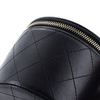 CC Round Vanity Case with Chain Quilted Lambskin Mini
