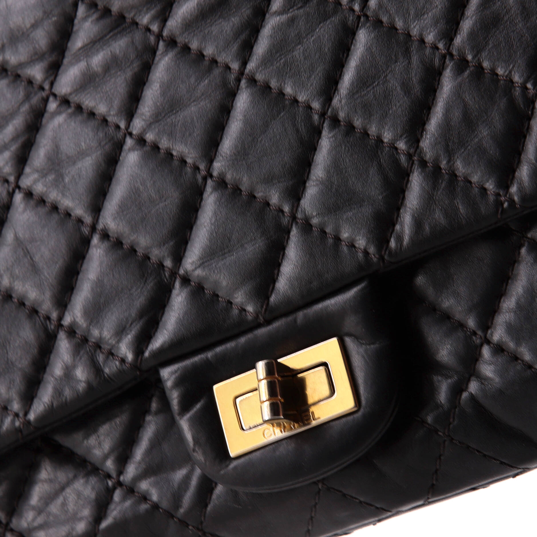 Reissue 2.55 Double Compartment Flap Bag Quilted Aged Calfskin 225