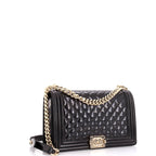 Boy Flap Bag Quilted Iridescent Glazed Calfskin New Medium