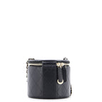 CC Round Vanity Case with Chain Quilted Lambskin Mini