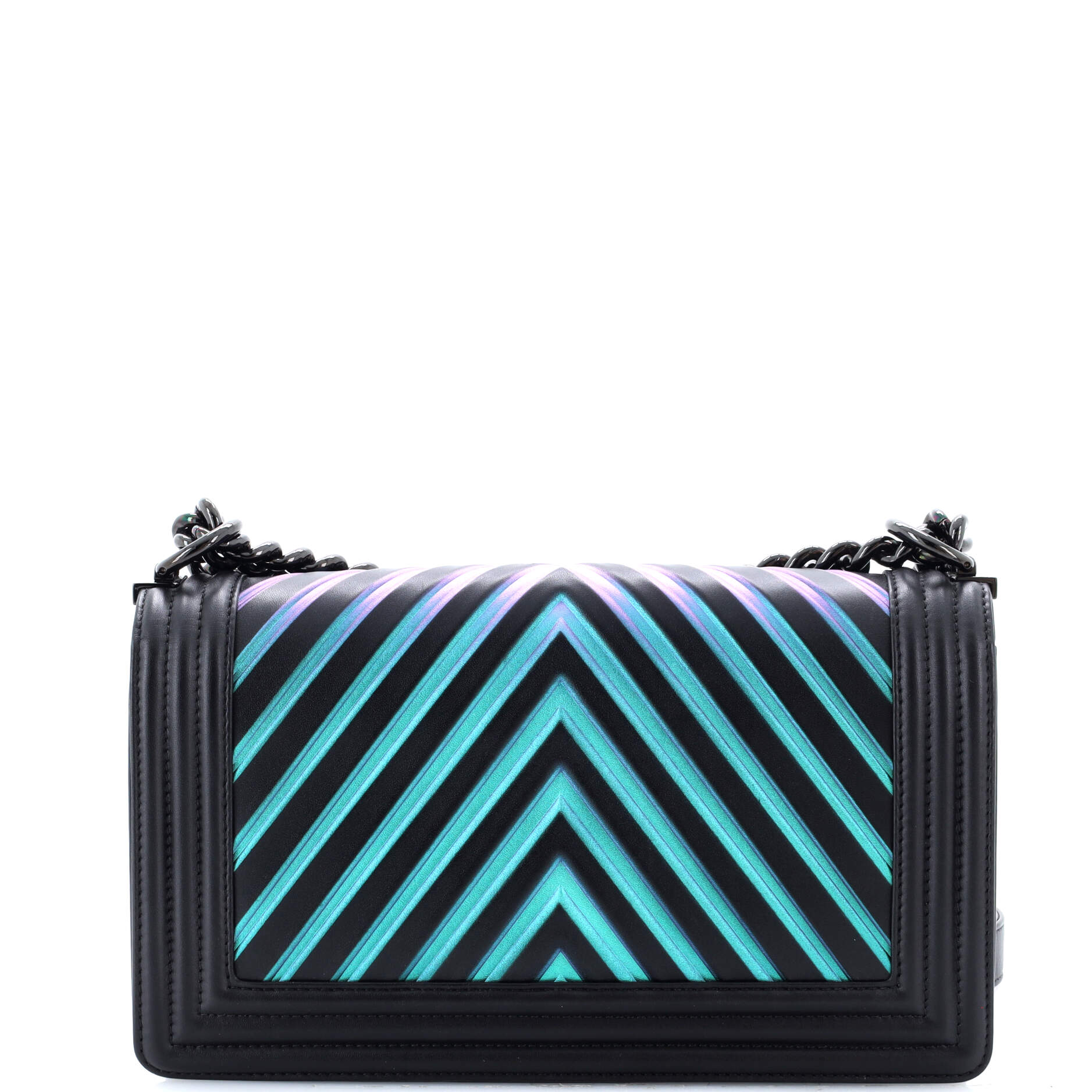 Boy Flap Bag Chevron Painted Calfskin Old Medium