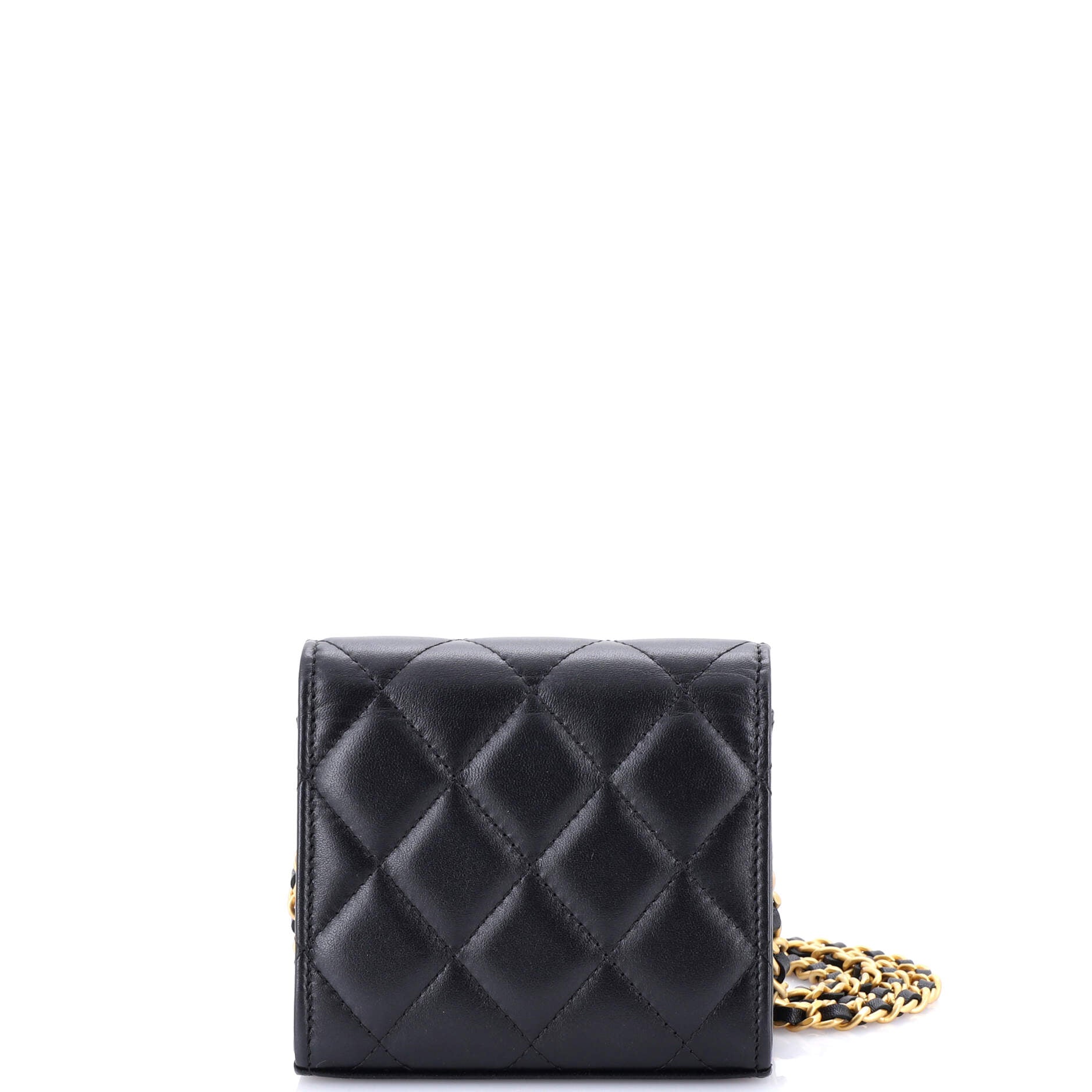 Coco Love CC Heart Clutch with Chain Quilted Lambskin Mini