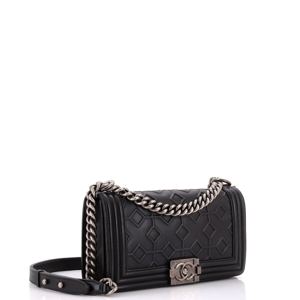 Arabesque Boy Flap Bag Embossed Calfskin Old Medium