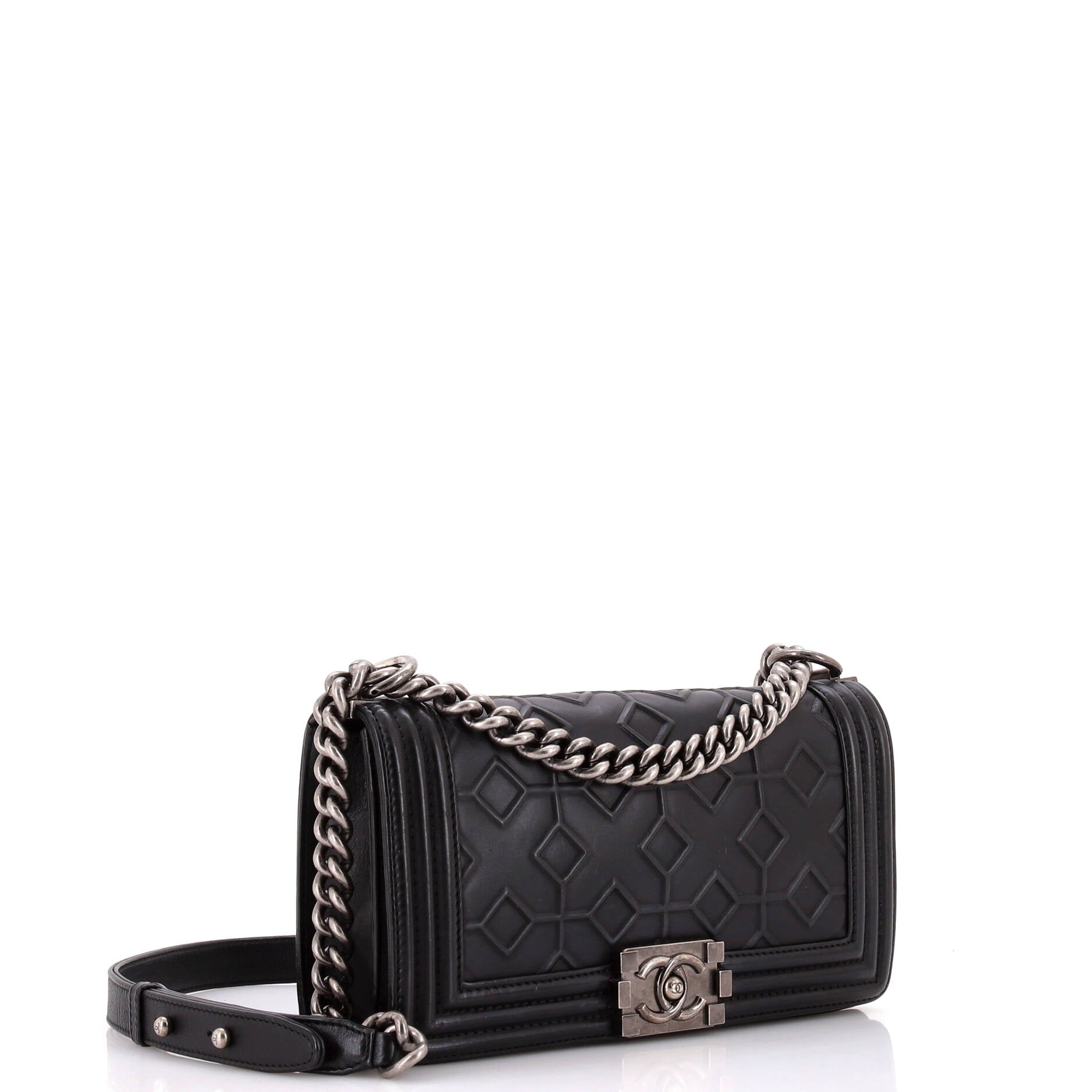 Arabesque Boy Flap Bag Embossed Calfskin Old Medium