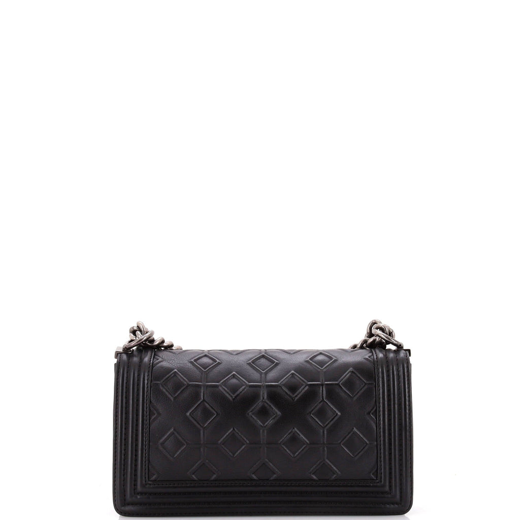 Arabesque Boy Flap Bag Embossed Calfskin Old Medium