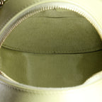 French New Wave Round Clutch with Chain Quilted Caviar