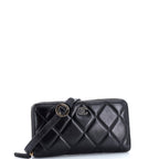 Zip Around Waist Belt Bag Quilted Shiny Lambskin