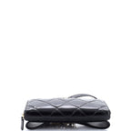 Zip Around Waist Belt Bag Quilted Shiny Lambskin