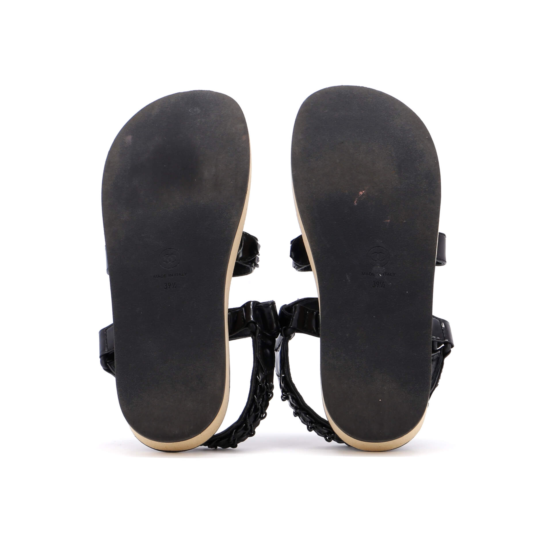 Women's Chain CC Slingback Sandals Quilted Leather with Cork