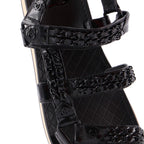 Women's Chain CC Slingback Sandals Quilted Leather with Cork