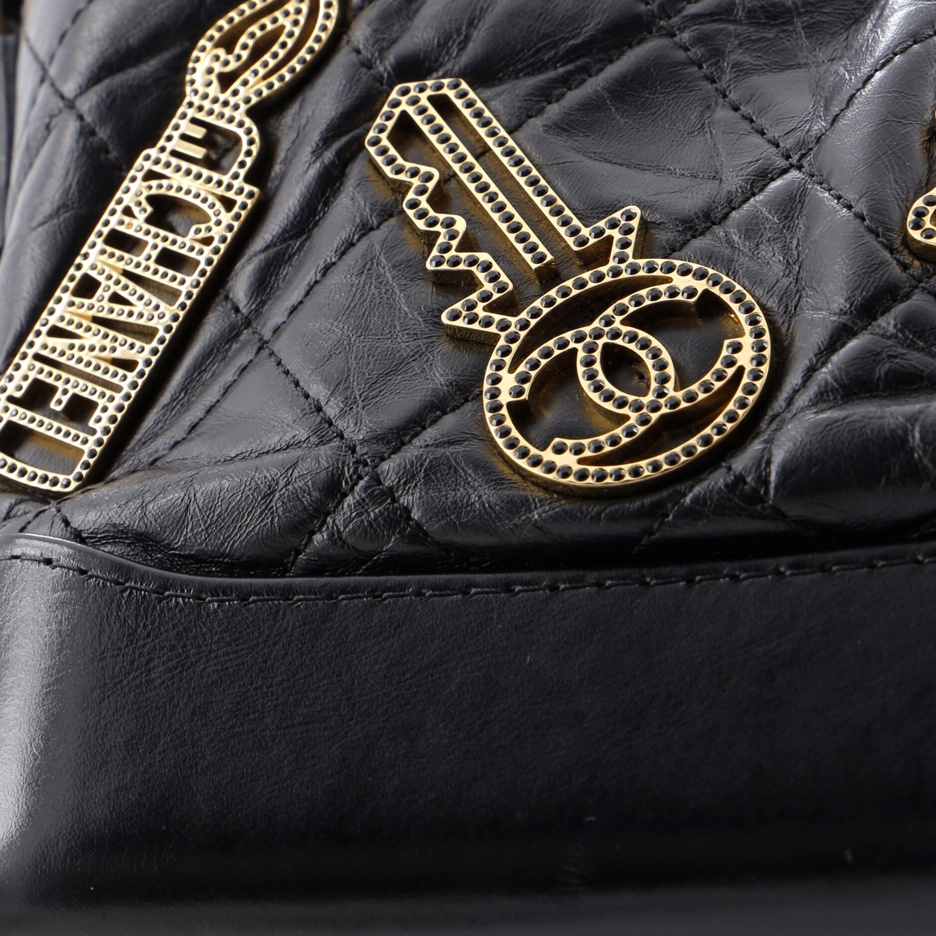 Gabrielle Hobo Embellished Quilted Aged Calfskin Small