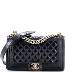 Boy Flap Bag Quilted Iridescent Glazed Calfskin Old Medium