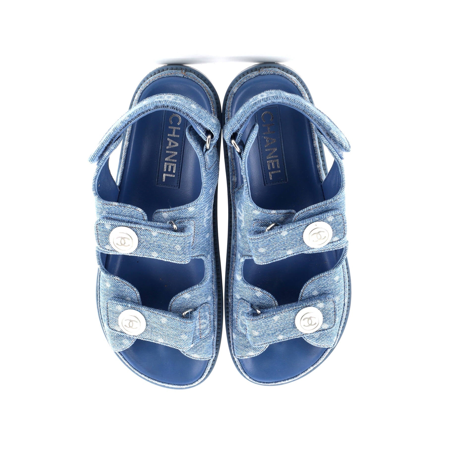 Women's Velcro Dad Sandals Printed Denim