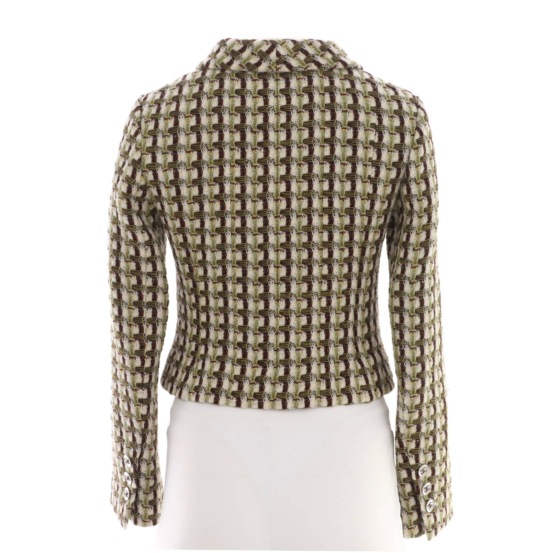 Women's Lapel Collar Button Up Jacket Tweed