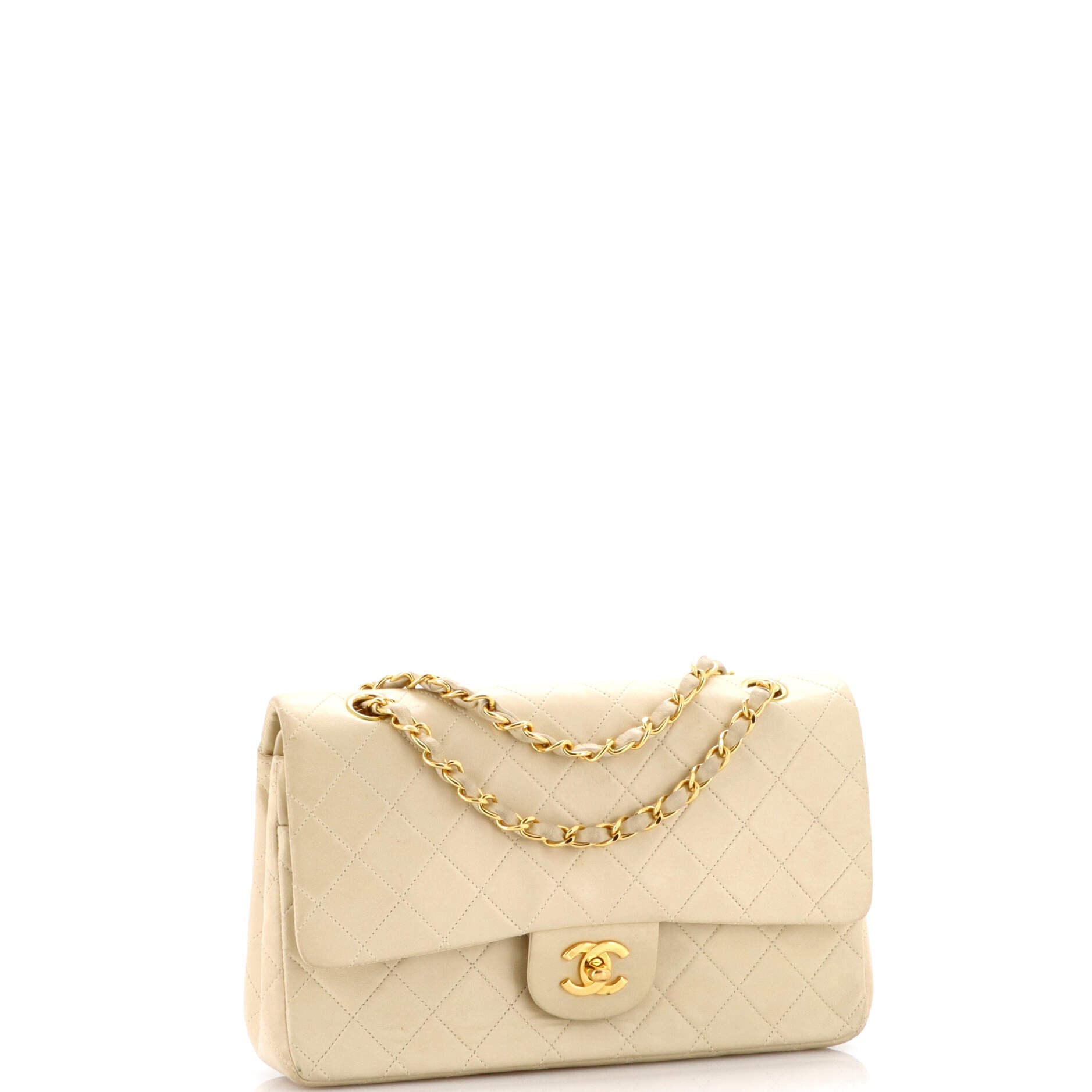 Vintage Classic Double Flap Bag Quilted Lambskin Medium