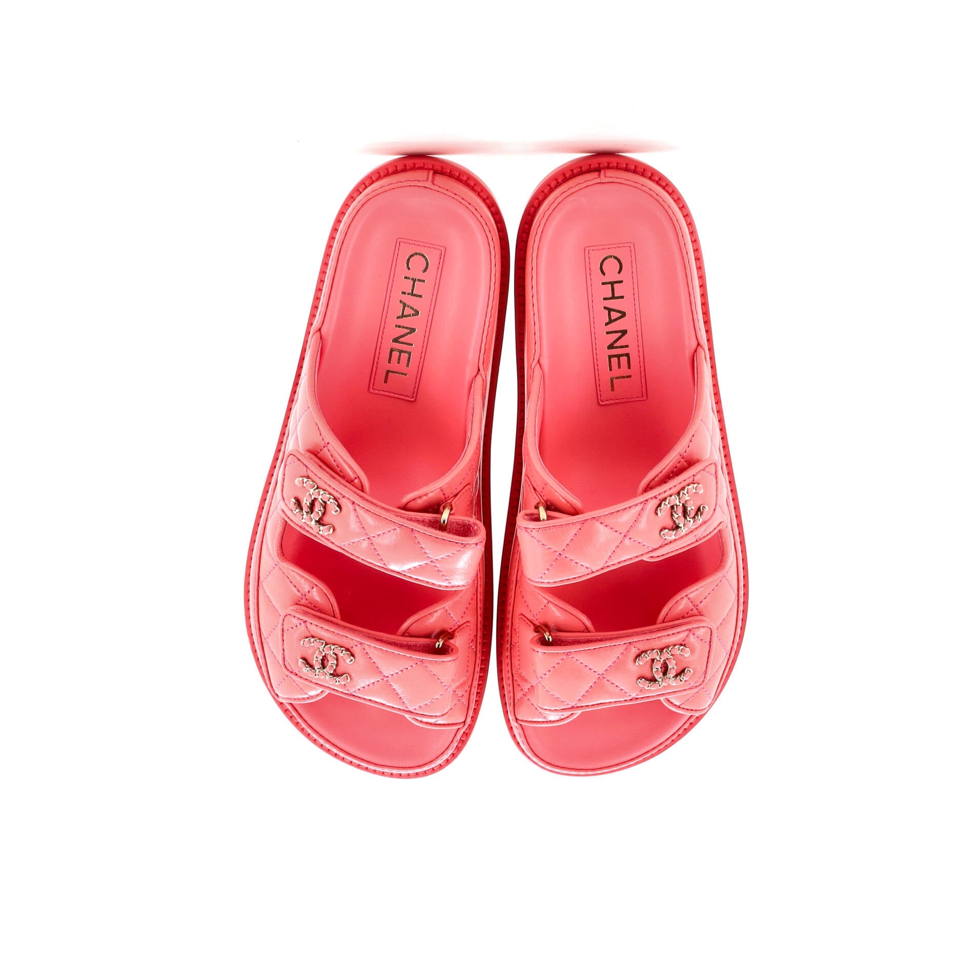 Women's Velcro Open Back Dad Sandals Quilted Leather