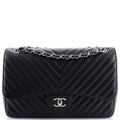 Classic Double Flap Bag Chevron Caviar Jumbo