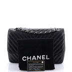 Classic Double Flap Bag Chevron Caviar Jumbo