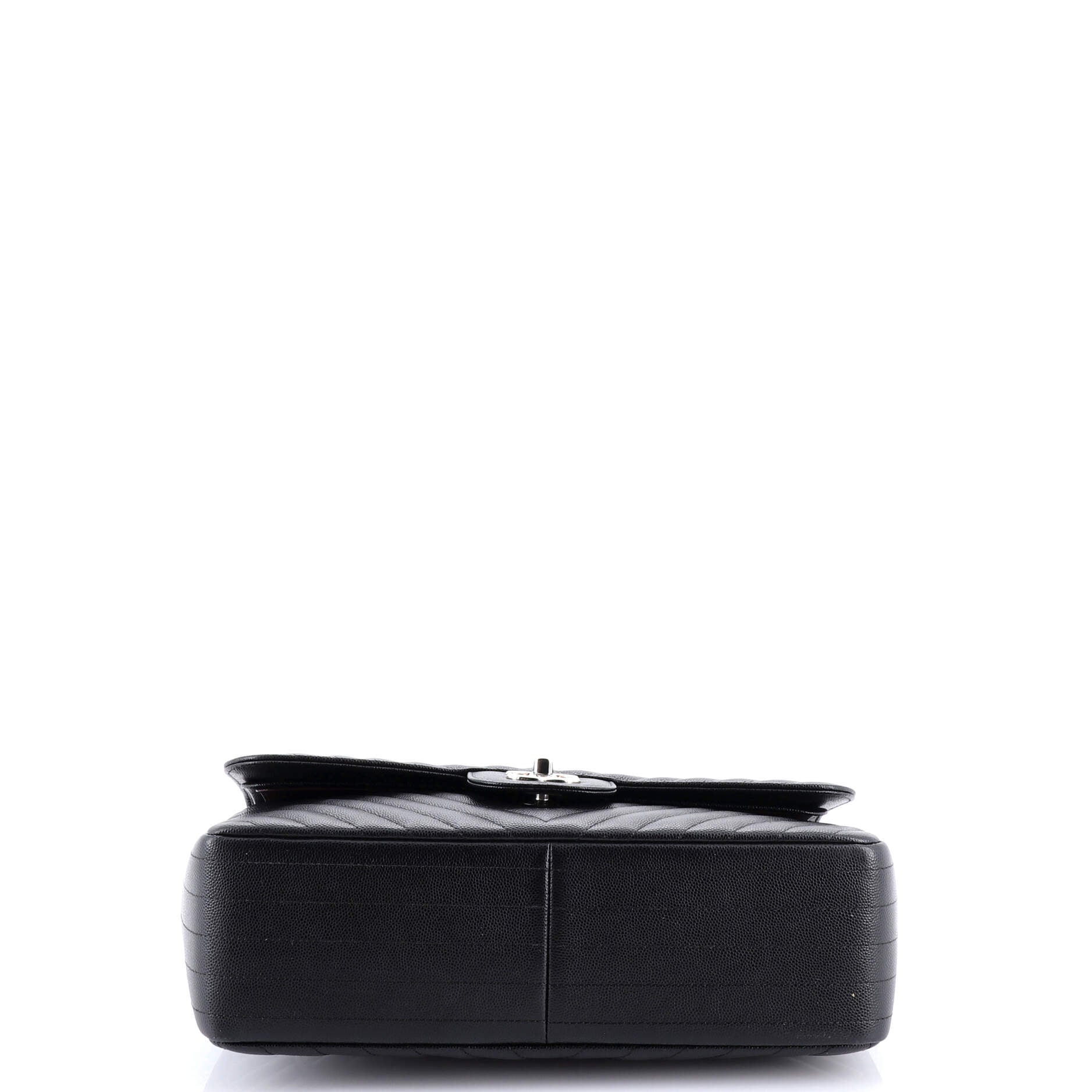 Classic Double Flap Bag Chevron Caviar Jumbo