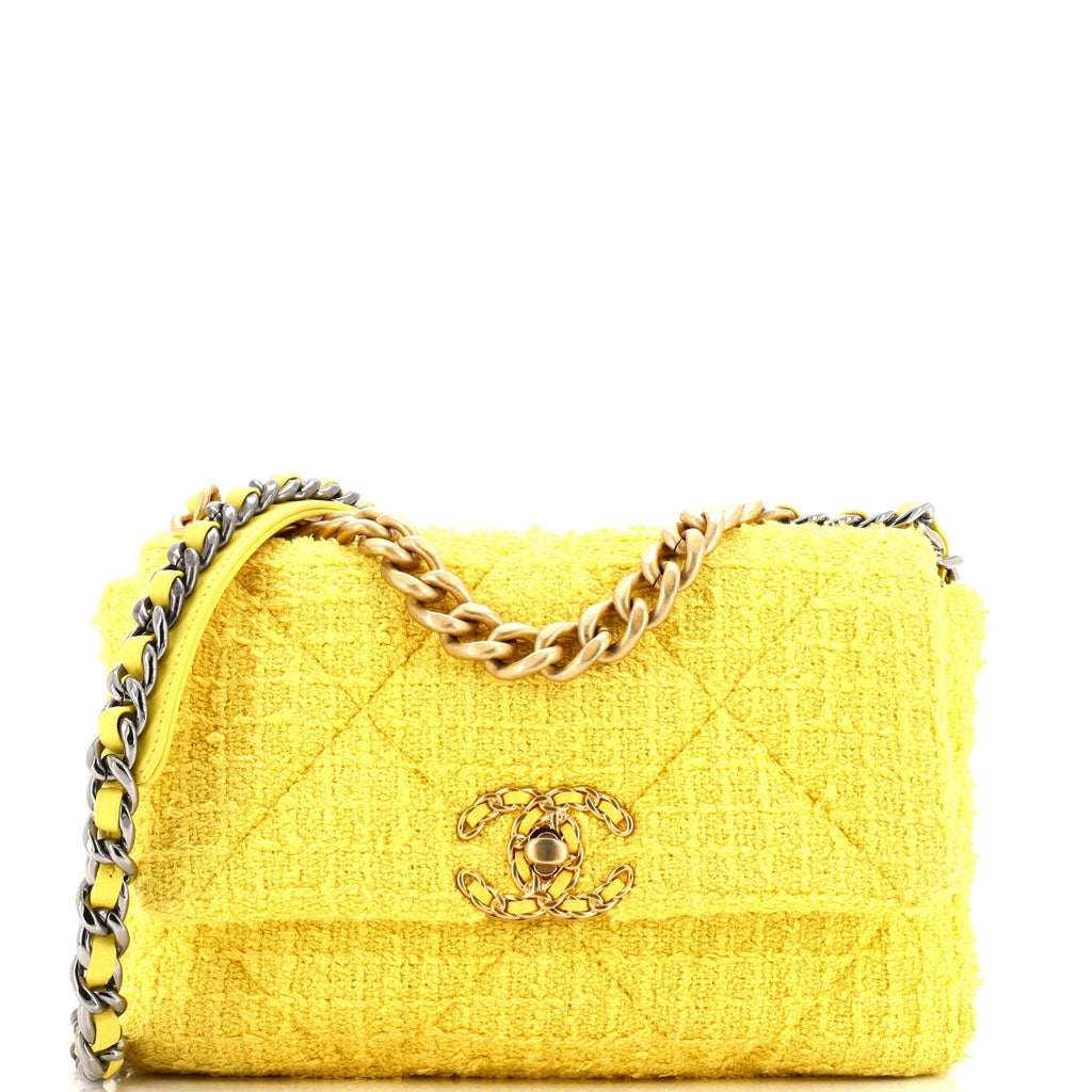 19 Flap Bag Quilted Tweed Medium