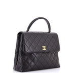 Vintage Classic Top Handle Flap Bag Quilted Caviar Jumbo