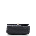 Pearl CC Accordion Flap Bag Quilted Calfskin Medium