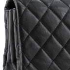 Pearl CC Accordion Flap Bag Quilted Calfskin Medium