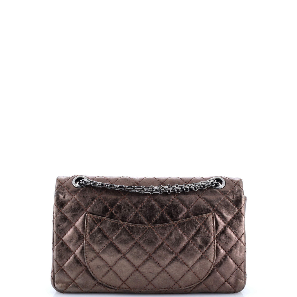 Reissue 2.55 Flap Bag with Flap Bag Coin Purse Quilted Metallic Aged Calfskin 225