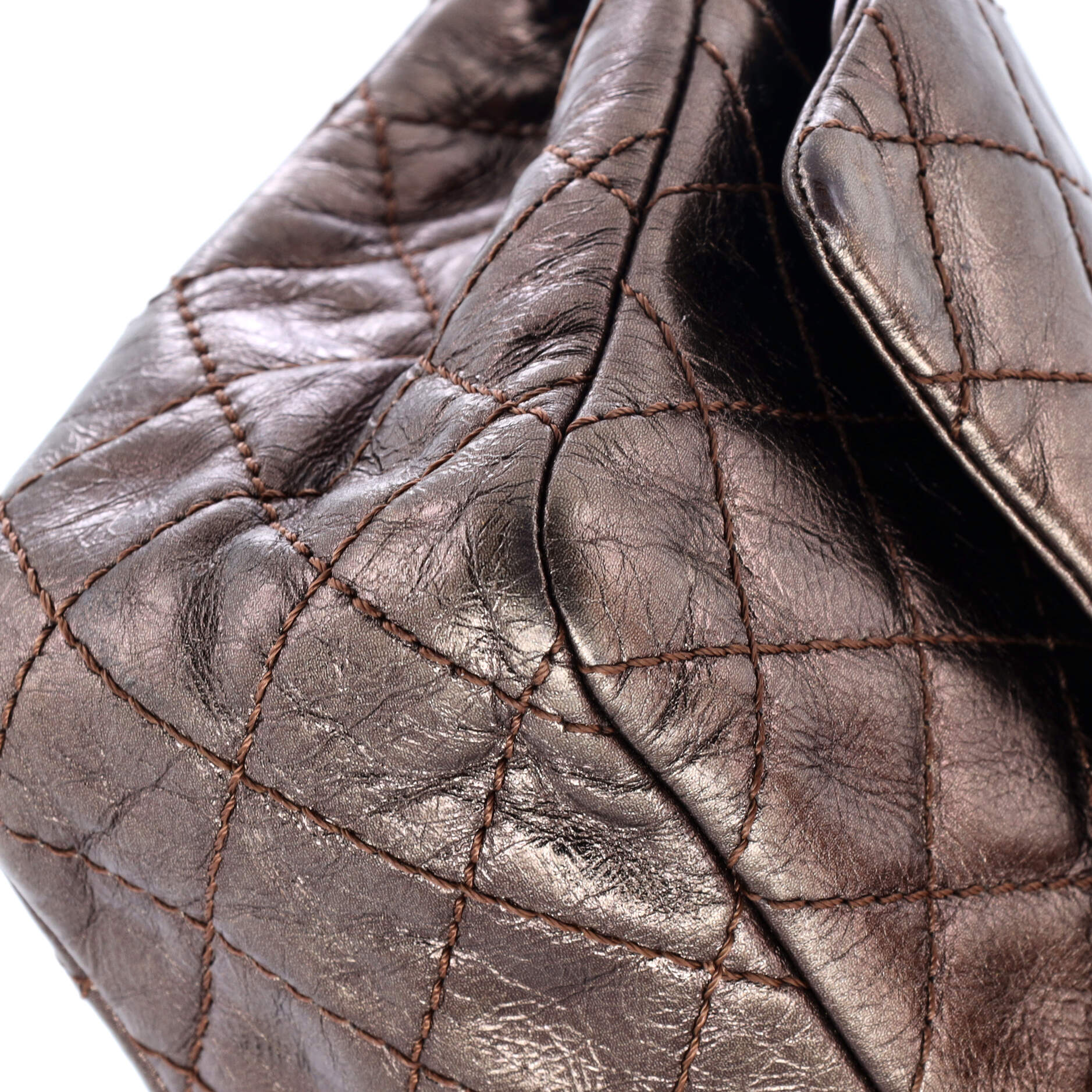 Reissue 2.55 Flap Bag with Flap Bag Coin Purse Quilted Metallic Aged Calfskin 225