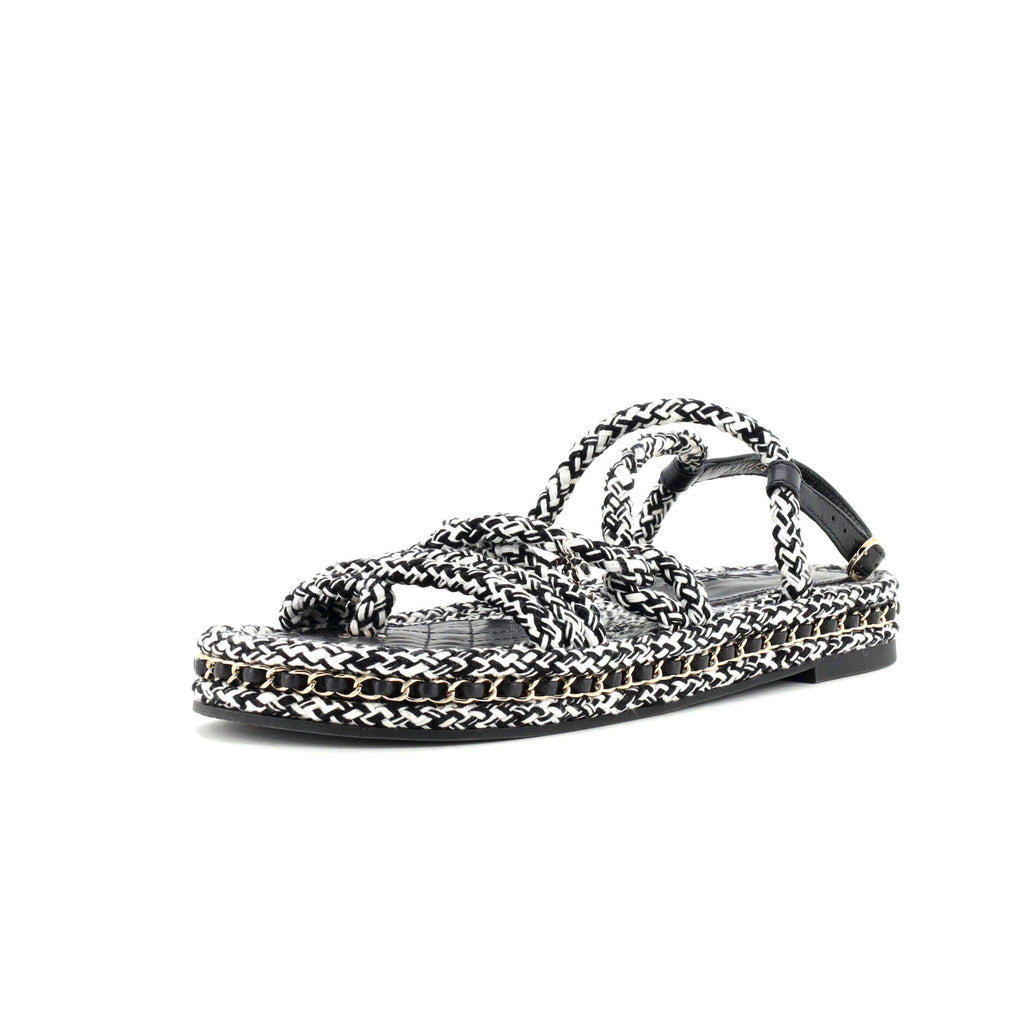 Women's CC Chain Sandals Braided Cord