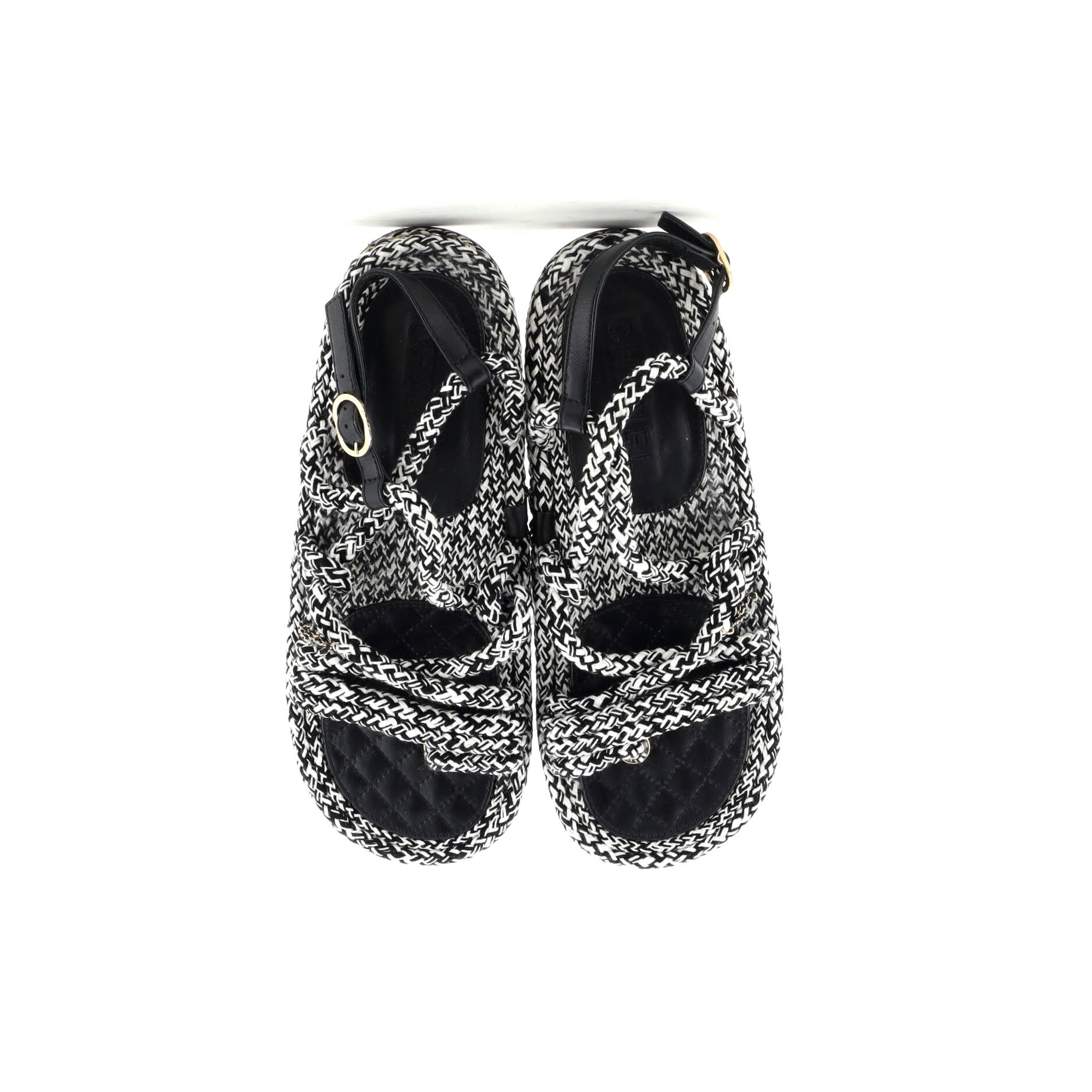 Women's CC Chain Sandals Braided Cord